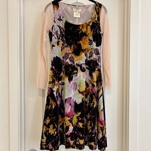 🖤 FUZZI (JPG JEAN PAUL GAULTIER) 90s / Y2K Abstract Floral Velvet Mesh Dress